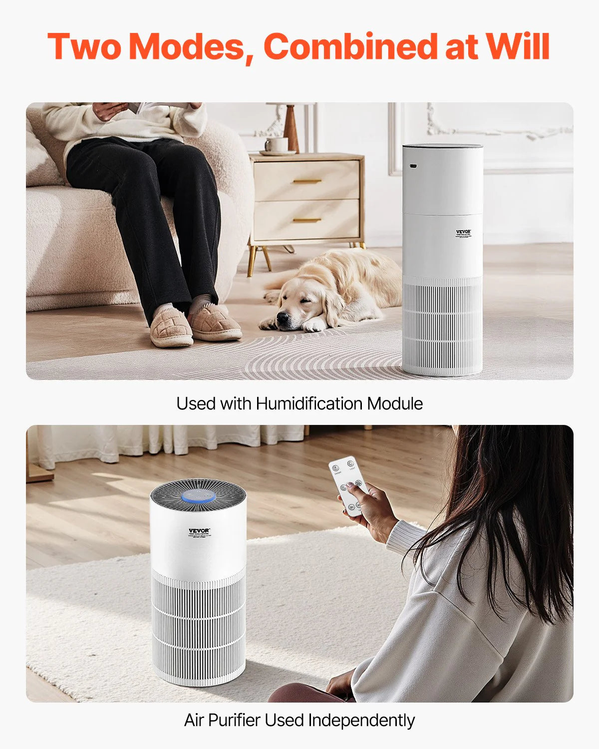 Air Purifier 1090 Ft2/H True HEPA 11 Filter Air Cleaner for Home Large Room